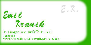 emil kranik business card